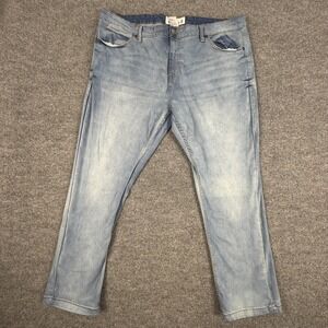 Paper Denim & Cloth Jeans Mens 46x30 Light Wash Relaxed Straight Stretch Denim